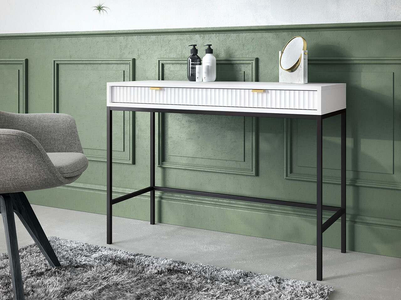 Mesa de oficina Lima L109 (Blanco + Negro)