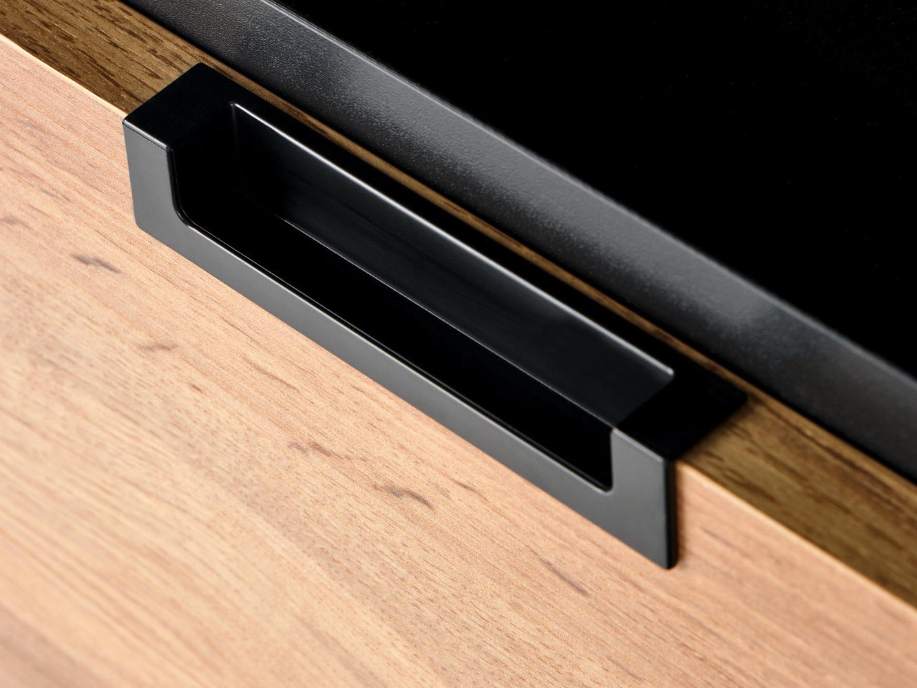 Mesilla de noche Houston 1225 (Negro + Roble wotan)