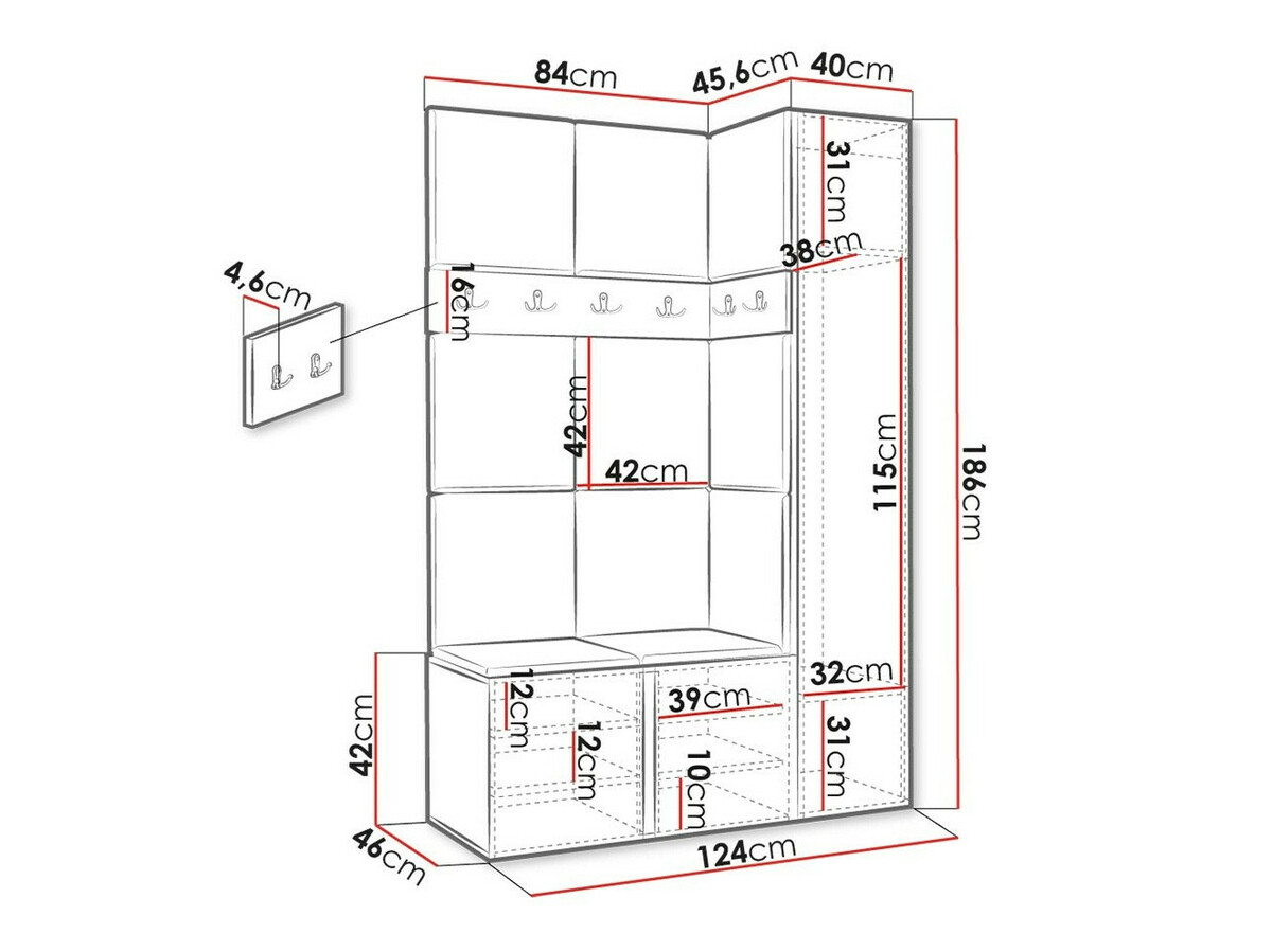 Conjunto para recibidor Hartford 471 (Blanco)