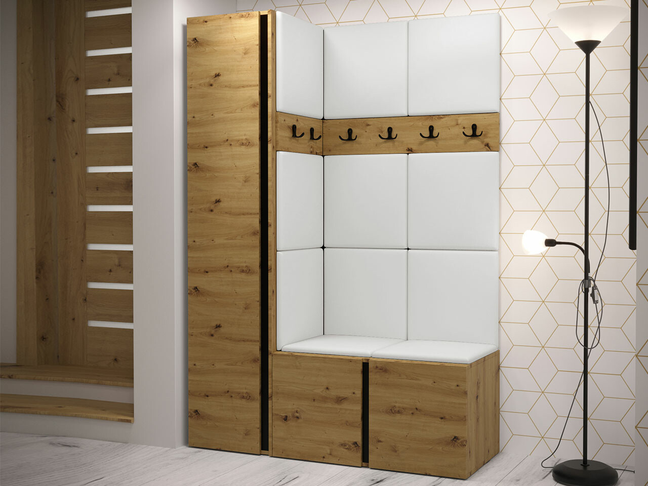 Conjunto para recibidor Hartford 471 (Roble Artisan)