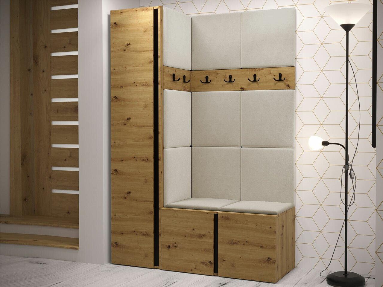 Conjunto para recibidor Hartford 471 (Roble Artisan)