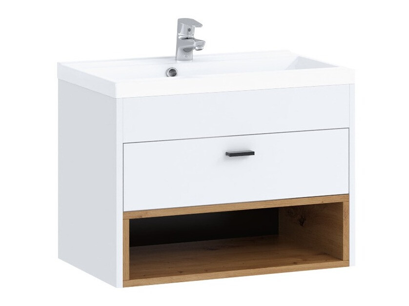 Armario de baño colgante para lavabo Baltesi 118 (Blanco + Roble Artisan)