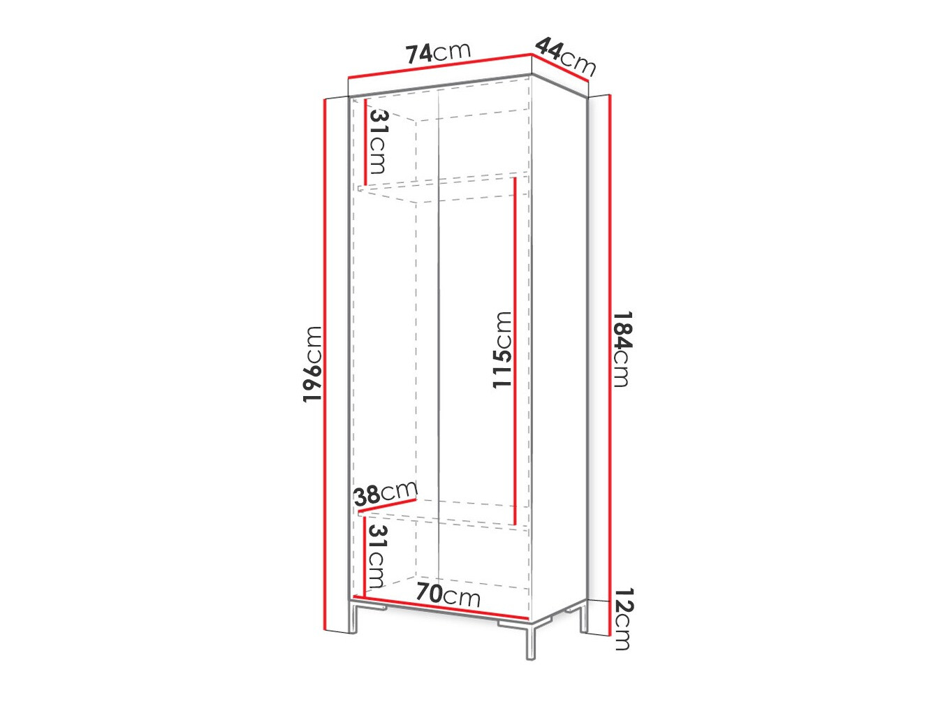 Armario Tivsoa 109 (Blanco + Dorado)