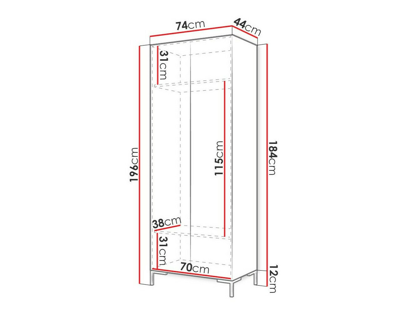 Armario Tivsoa 110 (Craft roble + Negro)