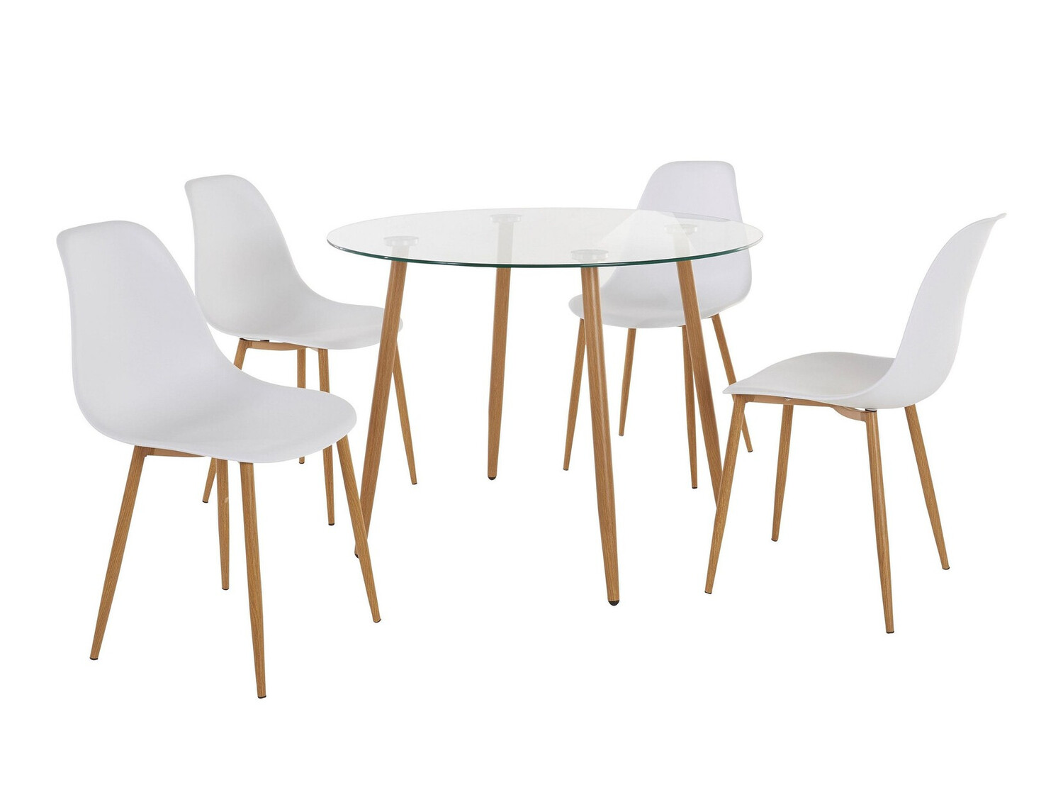 Conjunto de comedor Denton 1138 (Blanco + Roble)