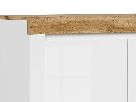 Aparador Sonsoru 101 (Blanco + Blanco brillante + Roble wotan)