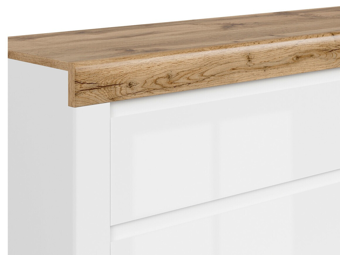 Cómoda Sonsoru 100 (Blanco + Blanco brillante + Roble wotan)