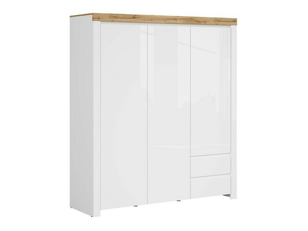 Armario Sonsoru 120 (Blanco + Blanco brillante + Roble wotan)