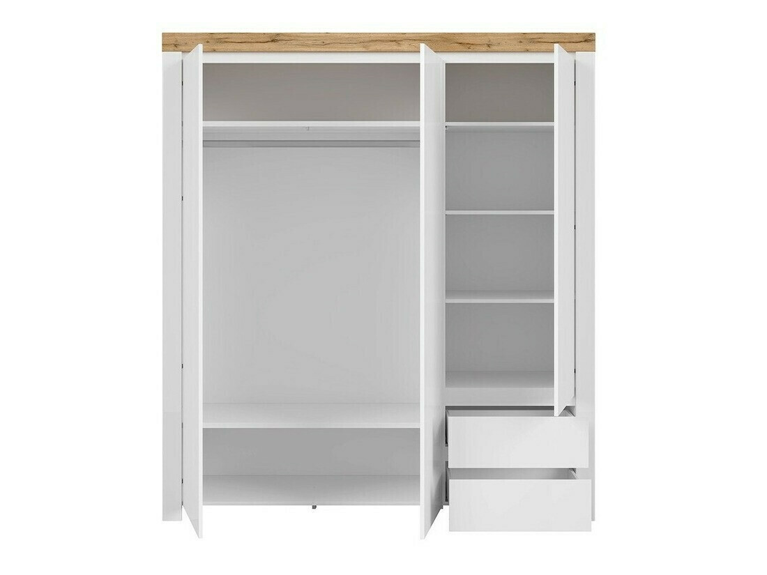 Armario Sonsoru 120 (Blanco + Blanco brillante + Roble wotan)