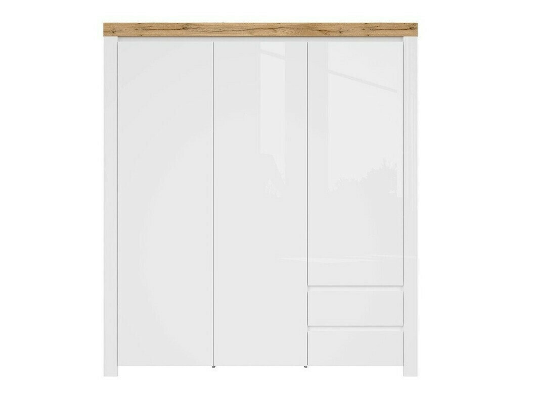 Armario Sonsoru 120 (Blanco + Blanco brillante + Roble wotan)