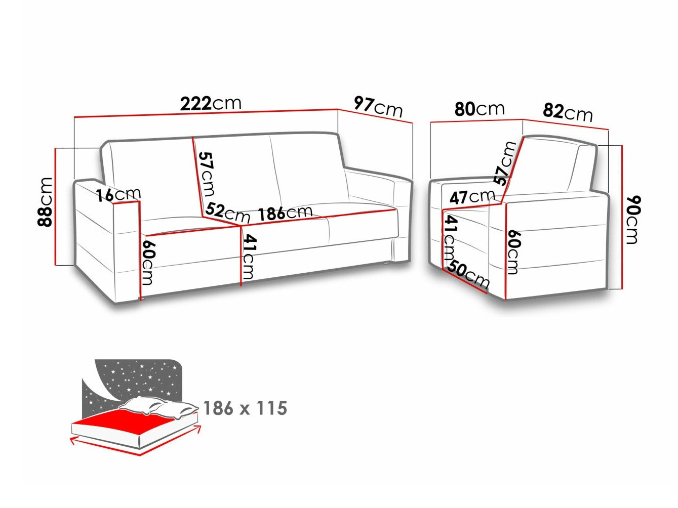 Conjunto de muebles tapizado Providence 171 (Soft 011 + Lux 05)