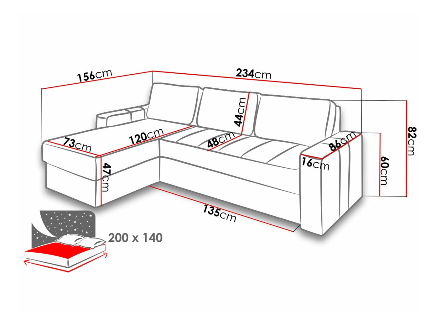 Sofá rinconero Providence 175 (Soft 020 + Ibiza 03)