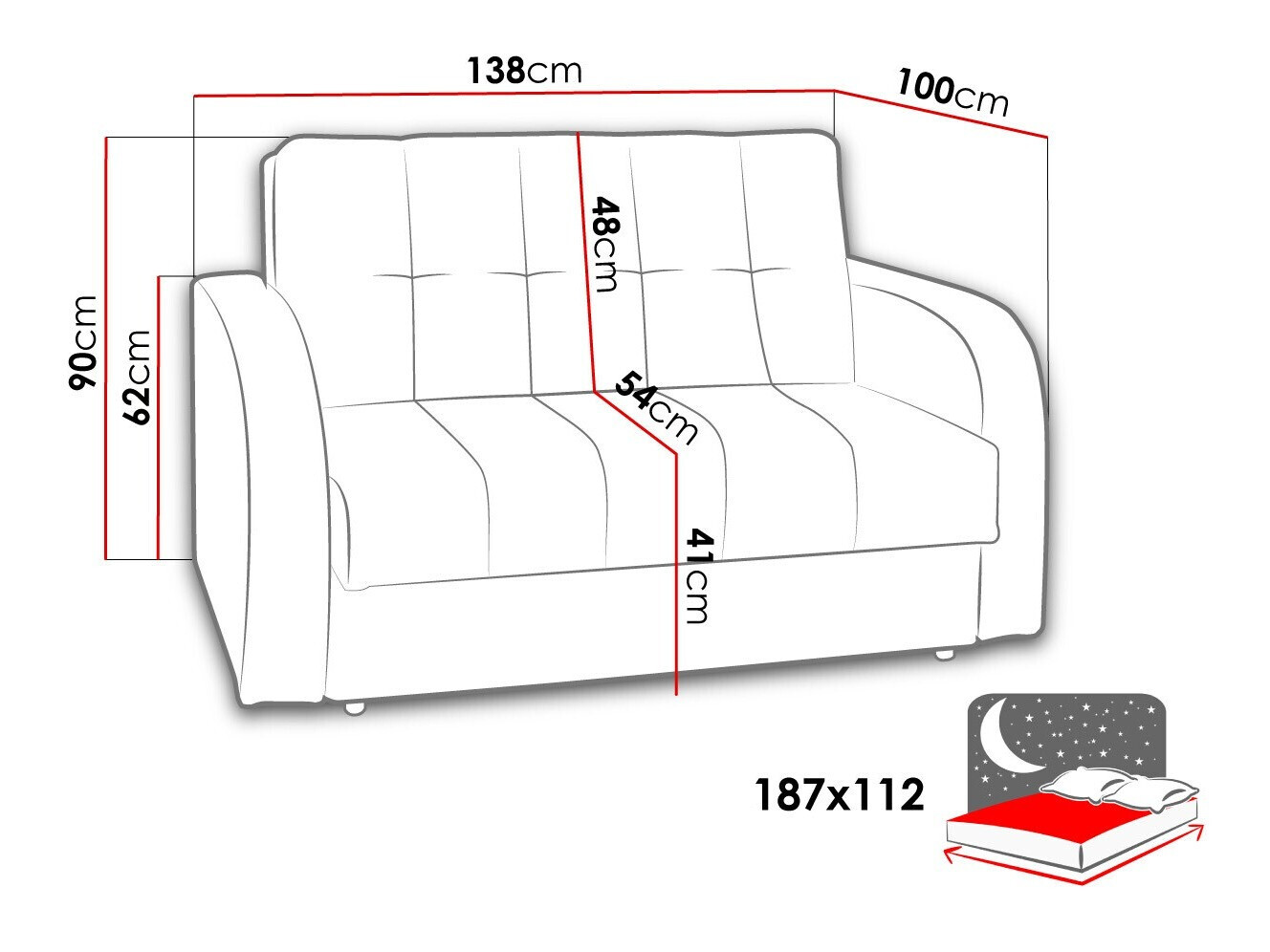 Sofá-cama Providence 105 (Lotus 4 + Lotus 1)