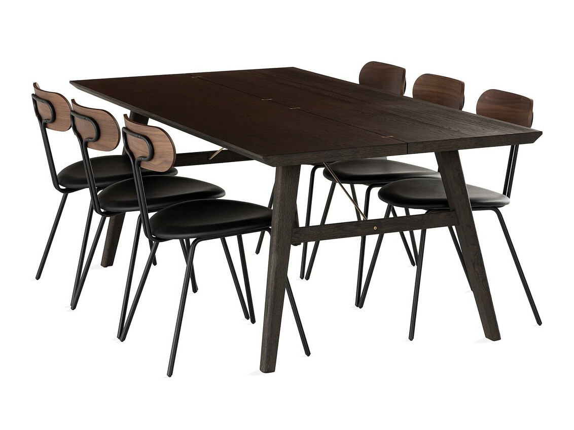 Conjunto de comedor Parkland 375 (Nuez + Negro)