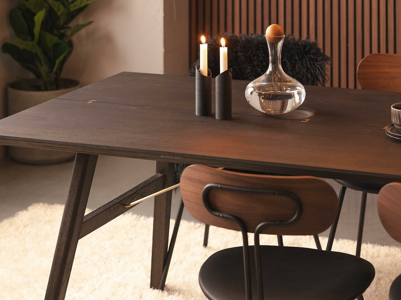 Conjunto de comedor Parkland 375 (Nuez + Negro)