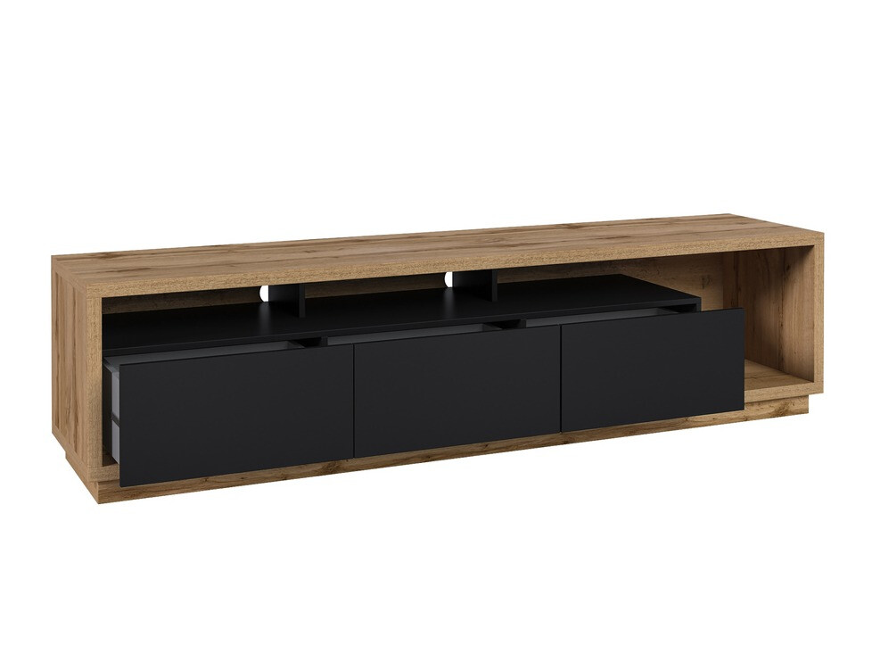 Mueble TV Austin 357 (Roble wotan + Negro mate)
