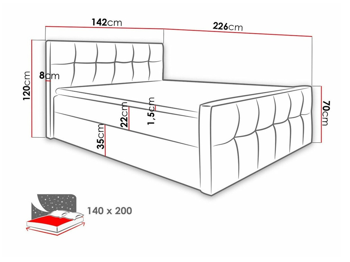 Cama continental Baltimore 138 (Soft 024)