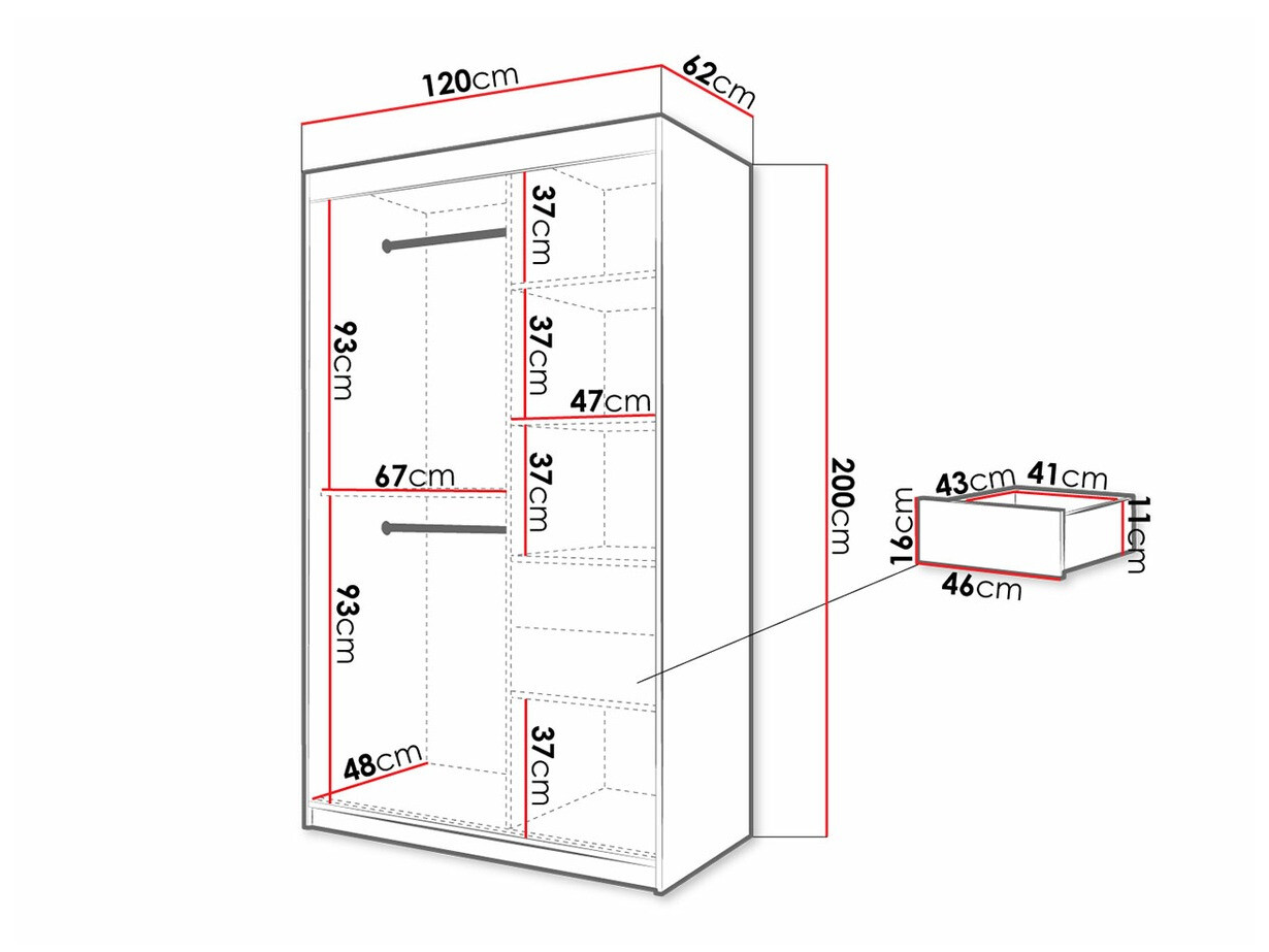 Armario Hartford 308 (Blanco + Negro)