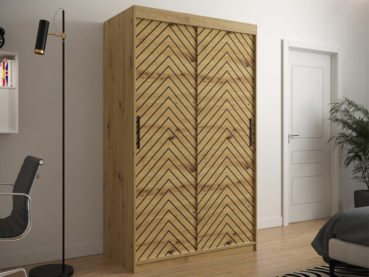 Armario Hartford 308 (Roble Artisan + Negro)