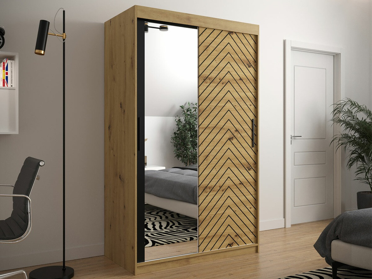 Armario Hartford 309 (Roble Artisan + Negro)