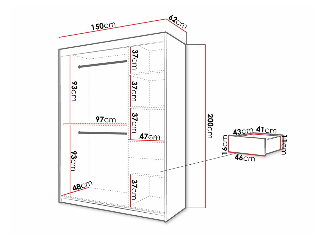 Armario Hartford 311 (Blanco + Negro)