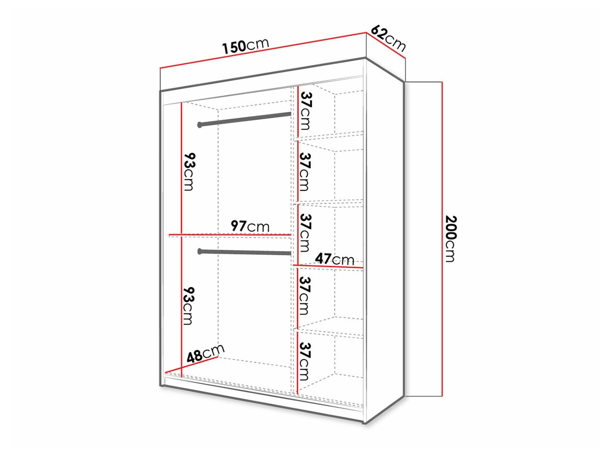 Armario Hartford 311 (Roble Artisan + Negro)