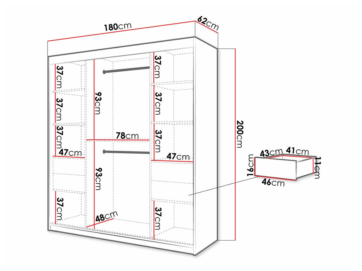 Armario Hartford 312 (Blanco + Negro)