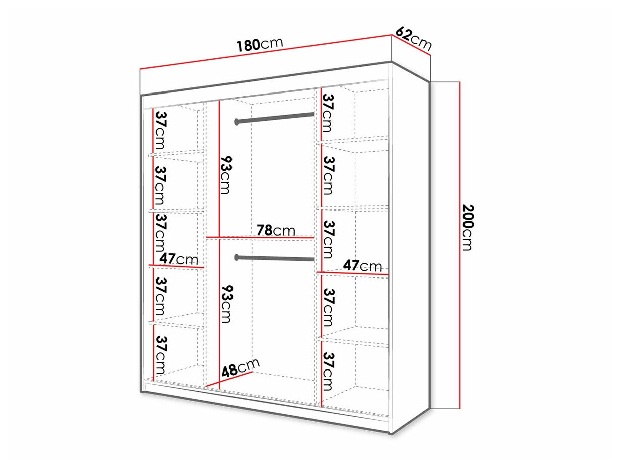 Armario Hartford 312 (Negro + Roble Artisan)