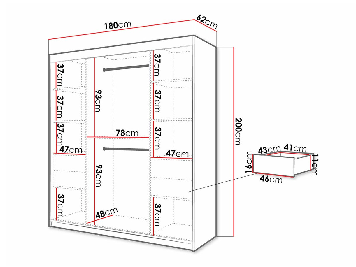 Armario Hartford 313 (Negro + Roble Artisan)