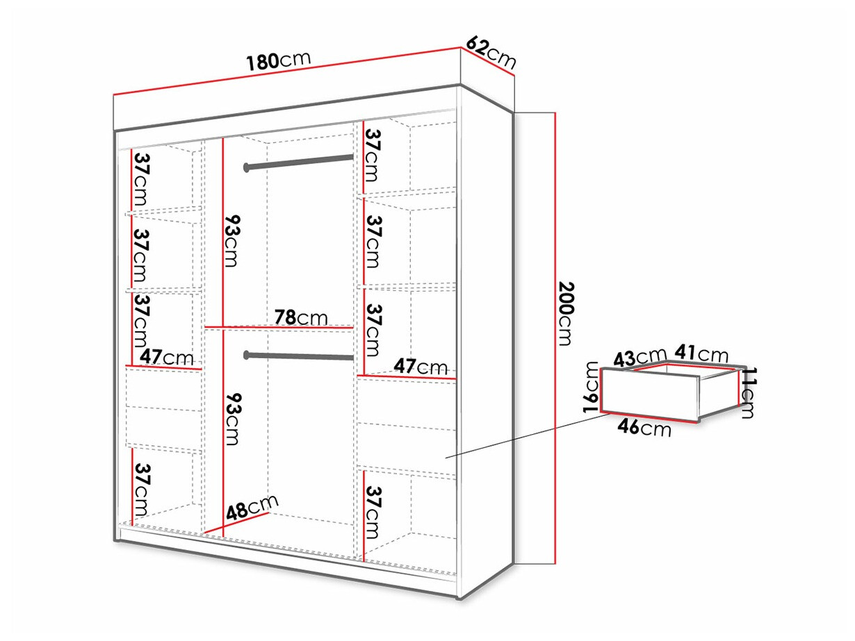 Armario Hartford 313 (Roble Artisan + Negro)