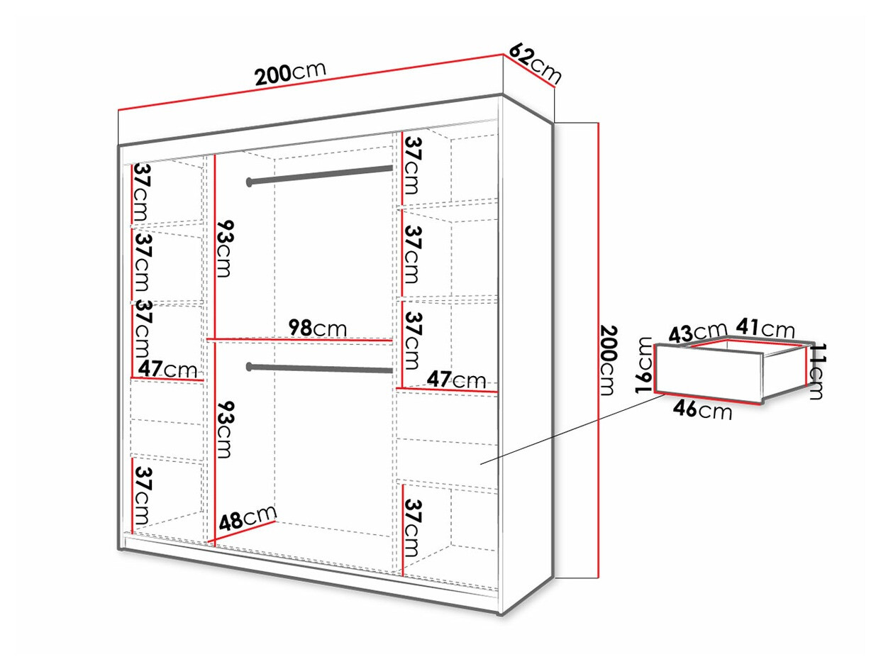 Armario Hartford 314 (Blanco + Negro)