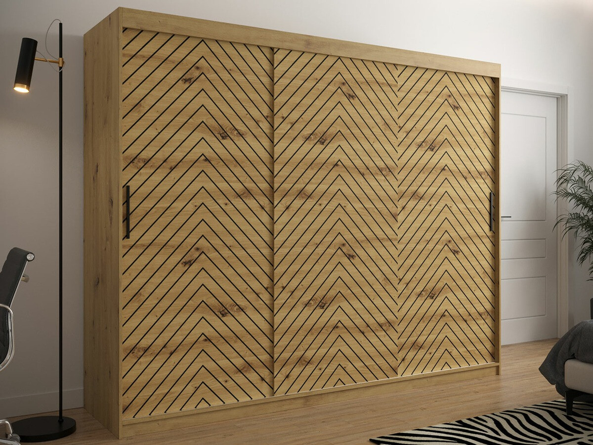 Armario Hartford 316 (Roble Artisan + Negro)