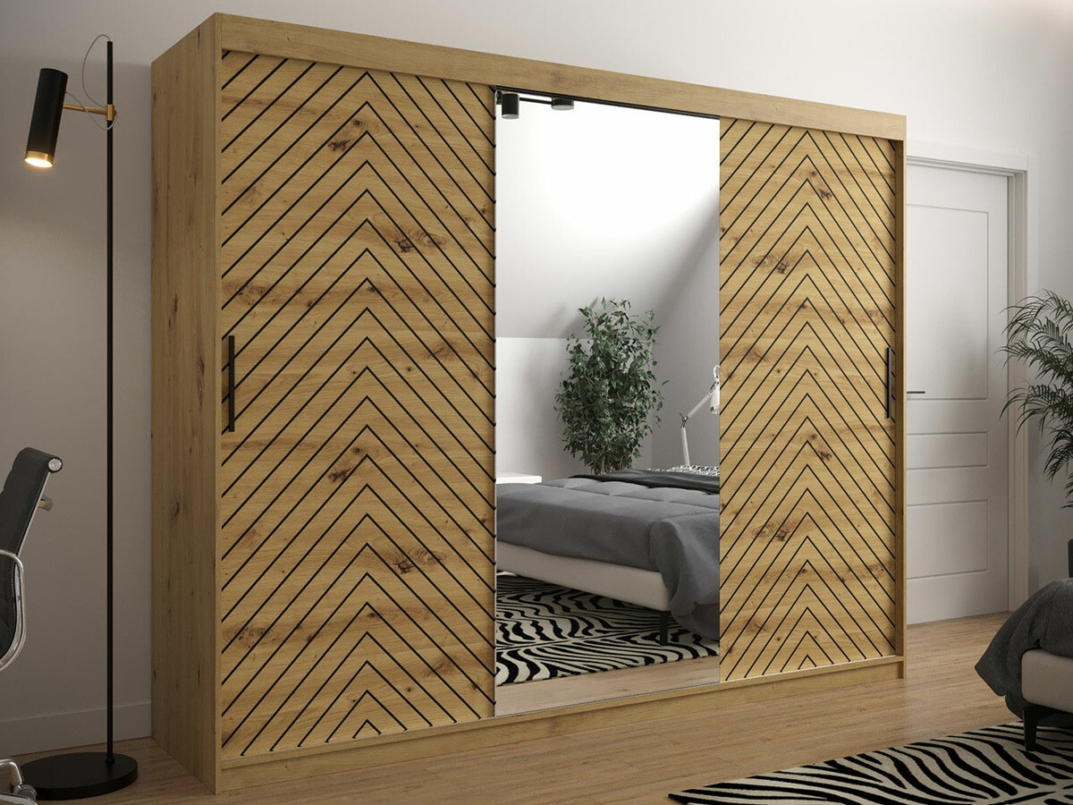 Armario Hartford 317 (Roble Artisan + Negro)