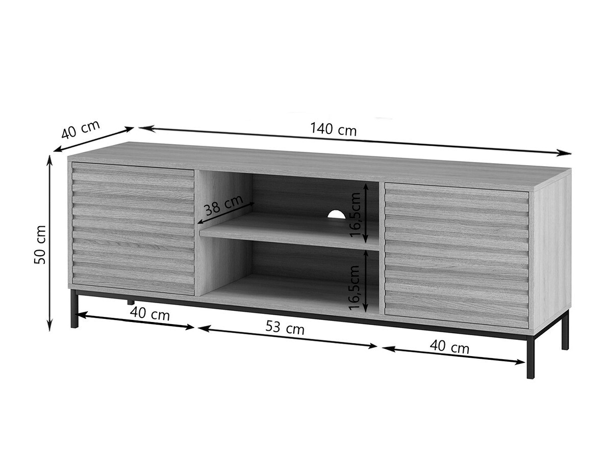 Mueble TV Denton 844 (Negro + Nuez)