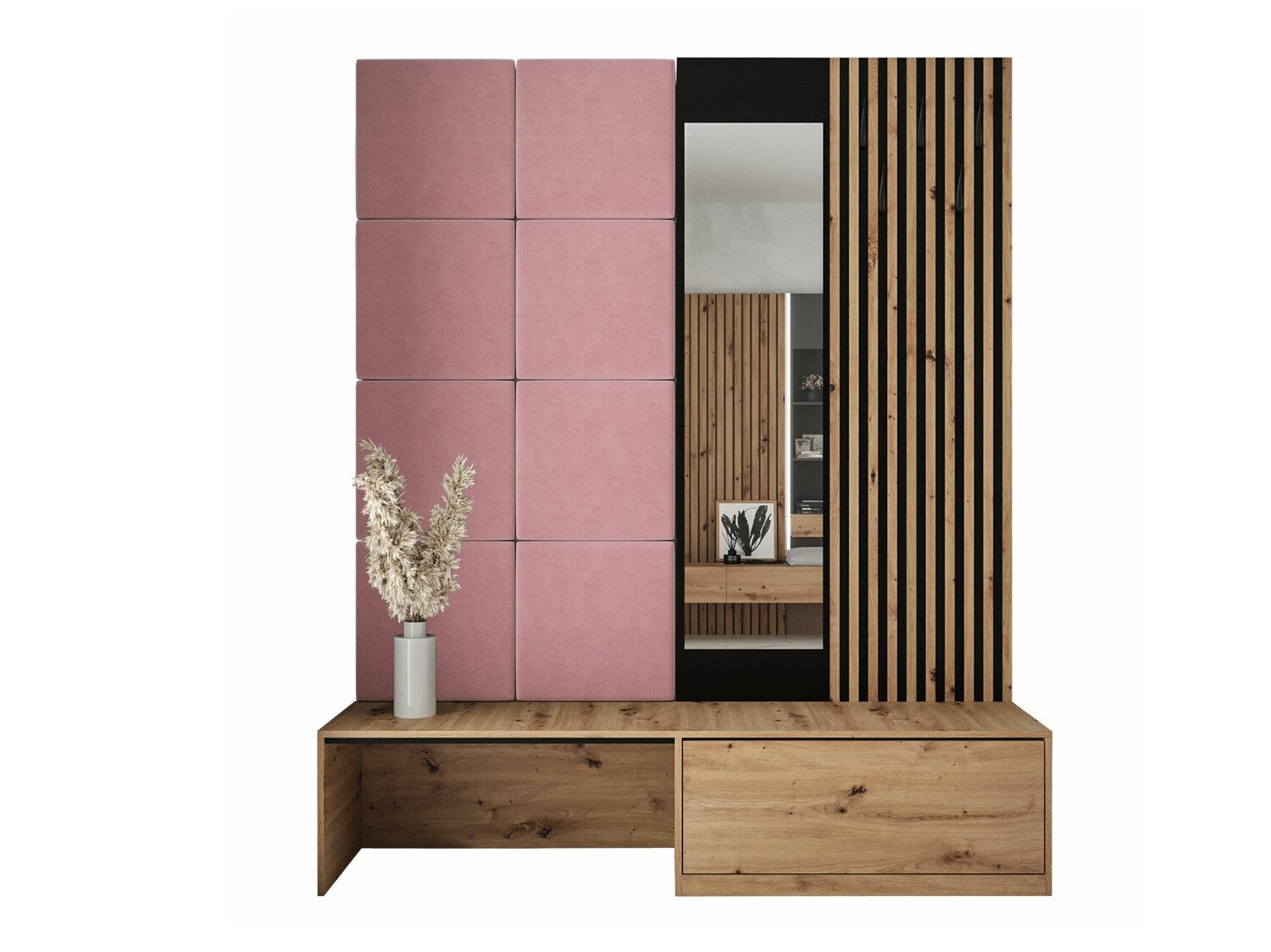 Conjunto para recibidor Fabor (Roble Artisan + Manila 09)