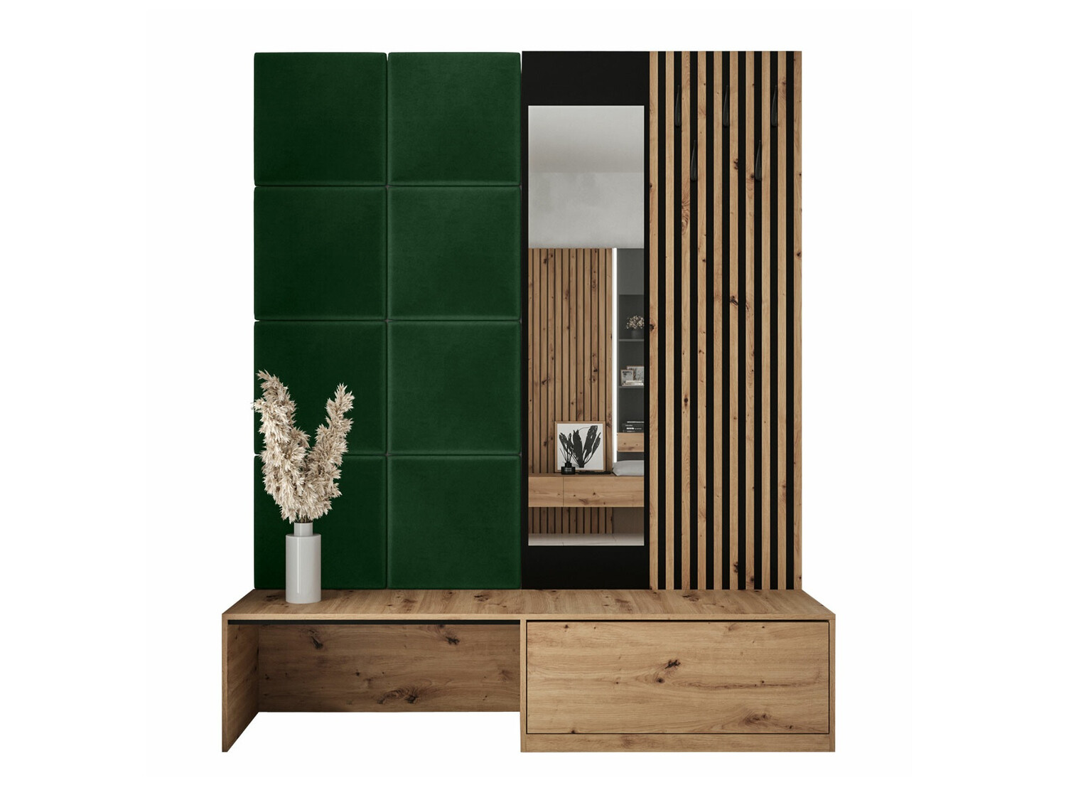 Conjunto para recibidor Fabor (Roble Artisan + Manila 35)