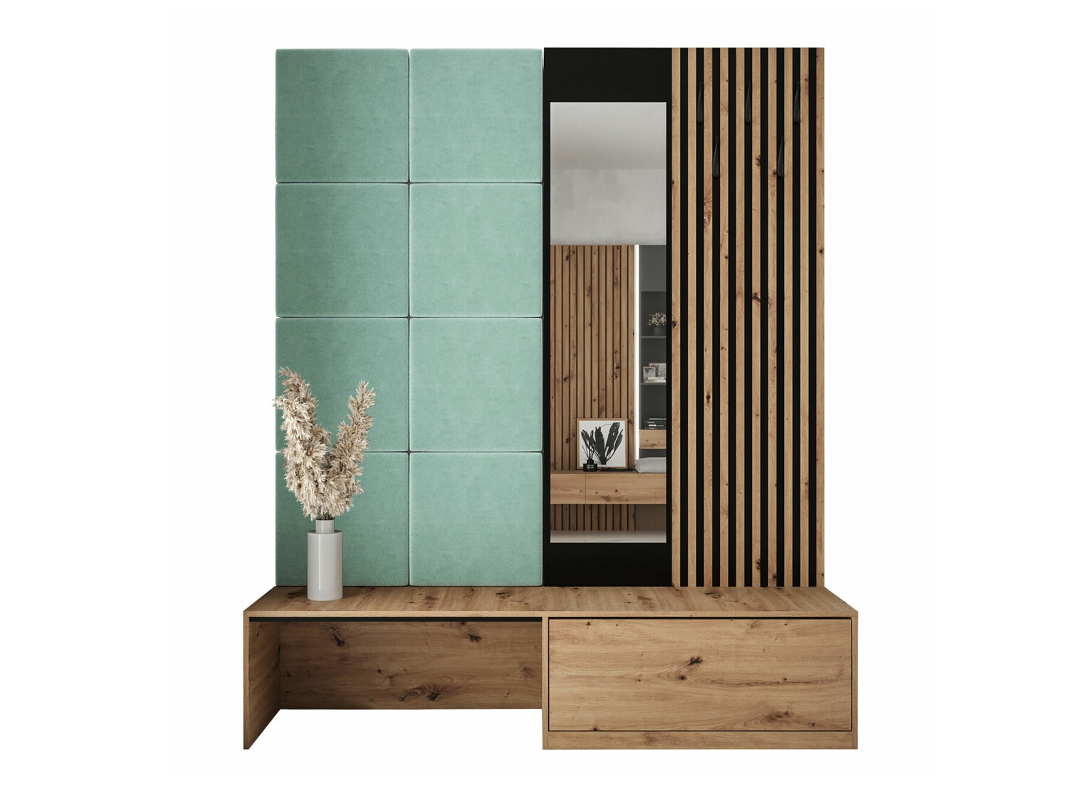 Conjunto para recibidor Hartford 322 (Roble Artisan + Manila 11)