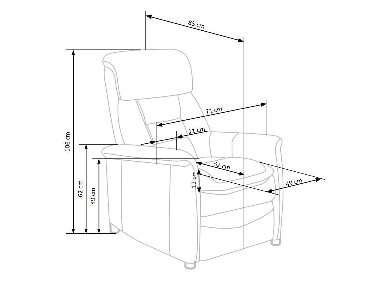Sillón reclinable Houston 1030 (Gris)
