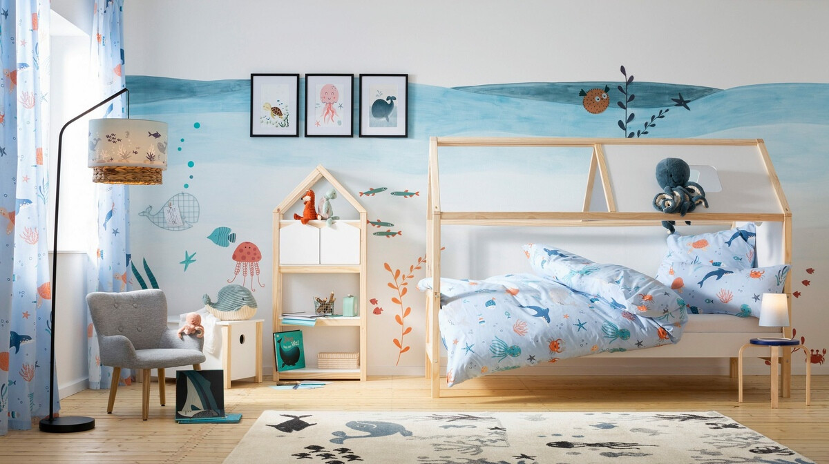 Cama Fenmele 110 (Blanco + Luminoso madera)