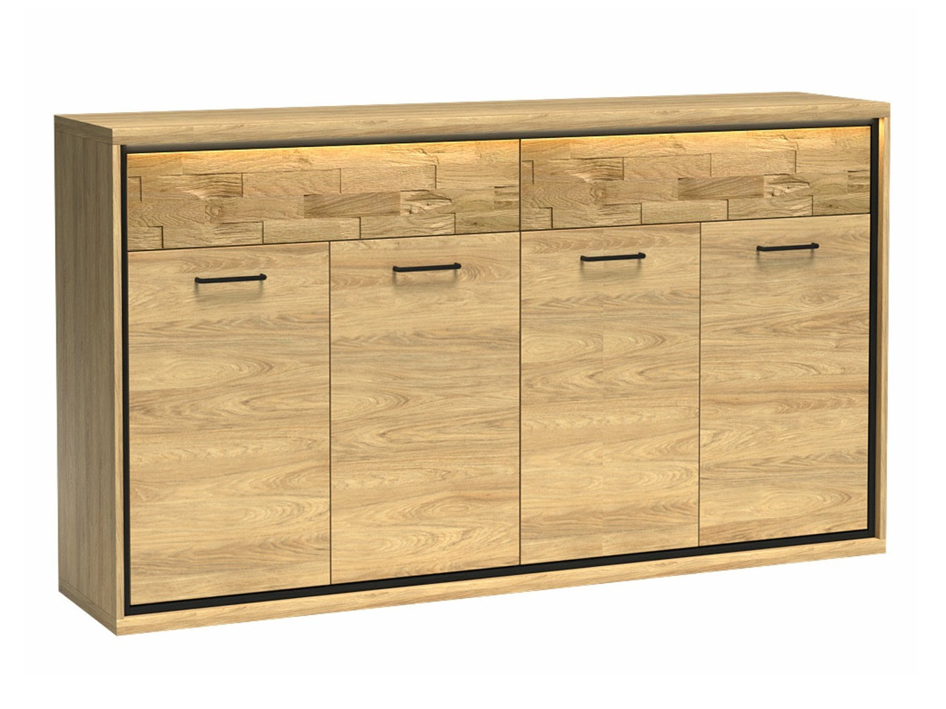 Cómoda Etrmoni 105 (Luminoso madera + Roble)