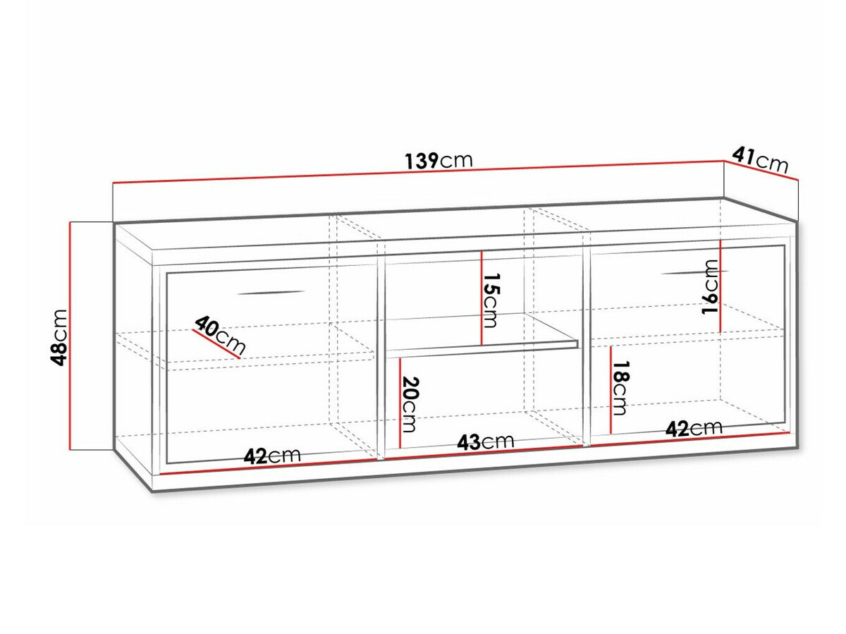 Mueble TV Etrmoni 112 (Luminoso madera + Roble)