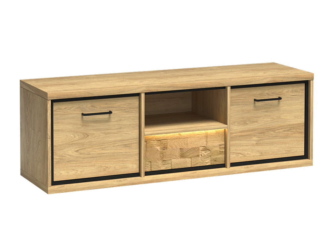 Mueble TV Etrmoni 112 (Luminoso madera + Roble)