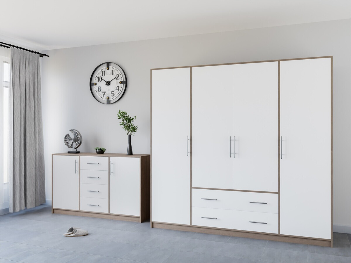 Juego de muebles Cavmero 111 (Roble Sonoma + Blanco)