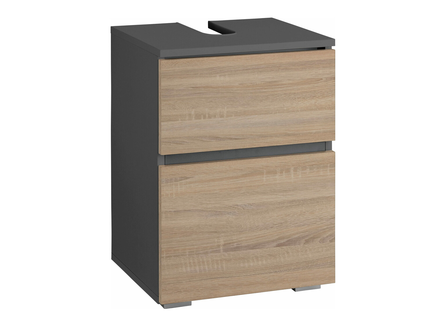 Armario de baño de pie para lavabo Soncamu 103 (Antracita + Roble)