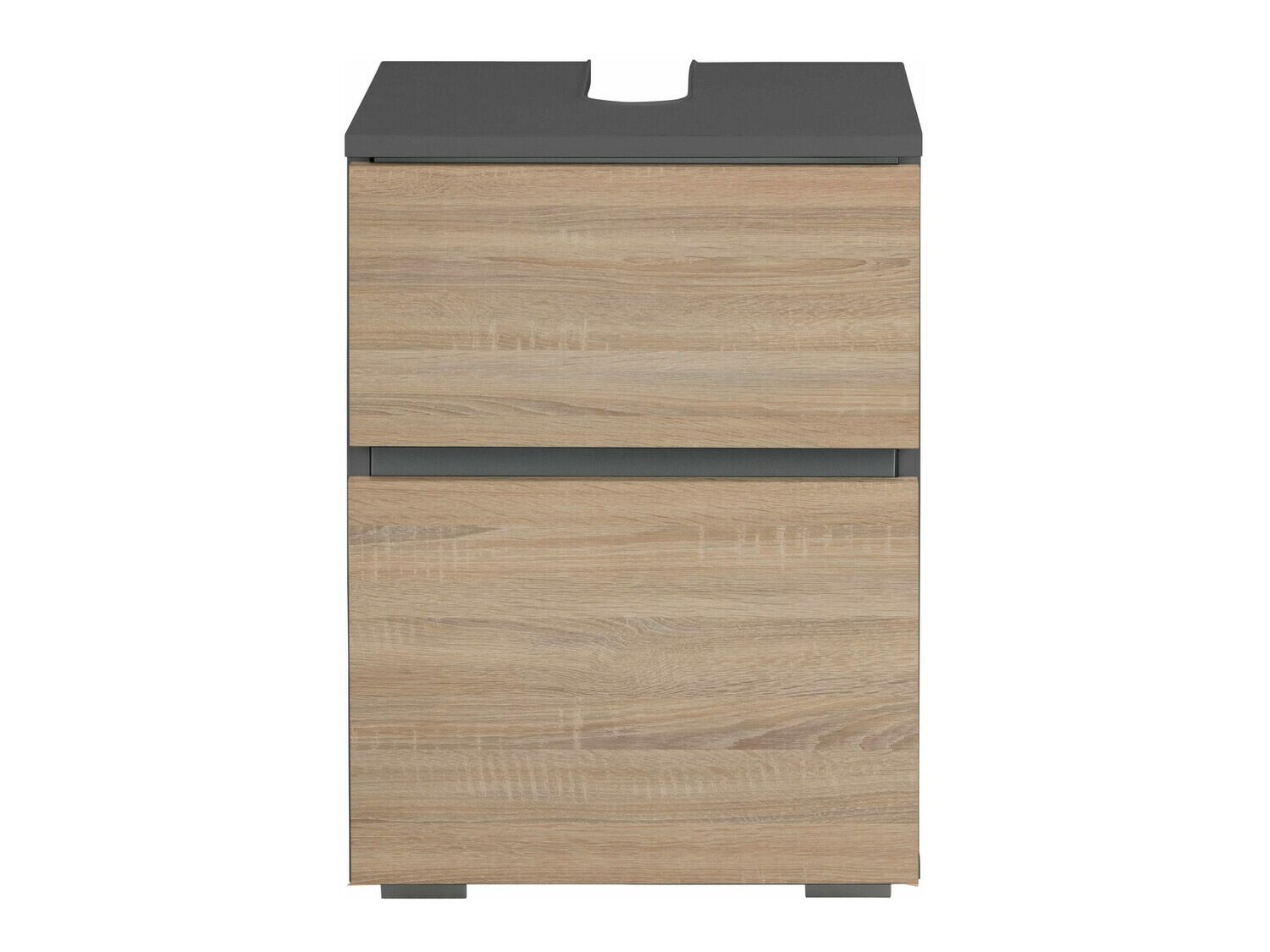 Armario de baño de pie para lavabo Soncamu 103 (Antracita + Roble)