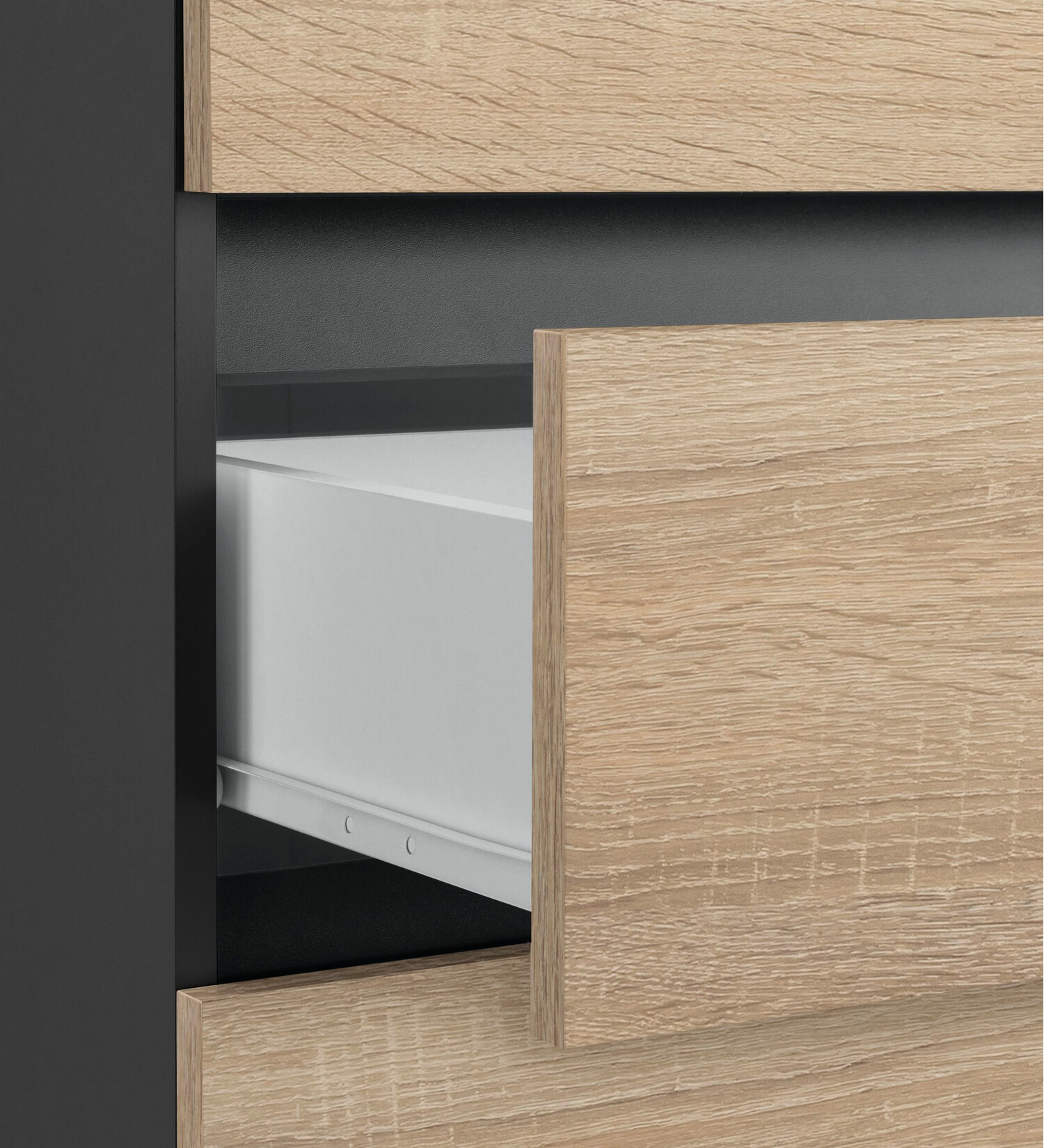 Armario de pie para baño Soncamu 101 (Antracita + Roble)