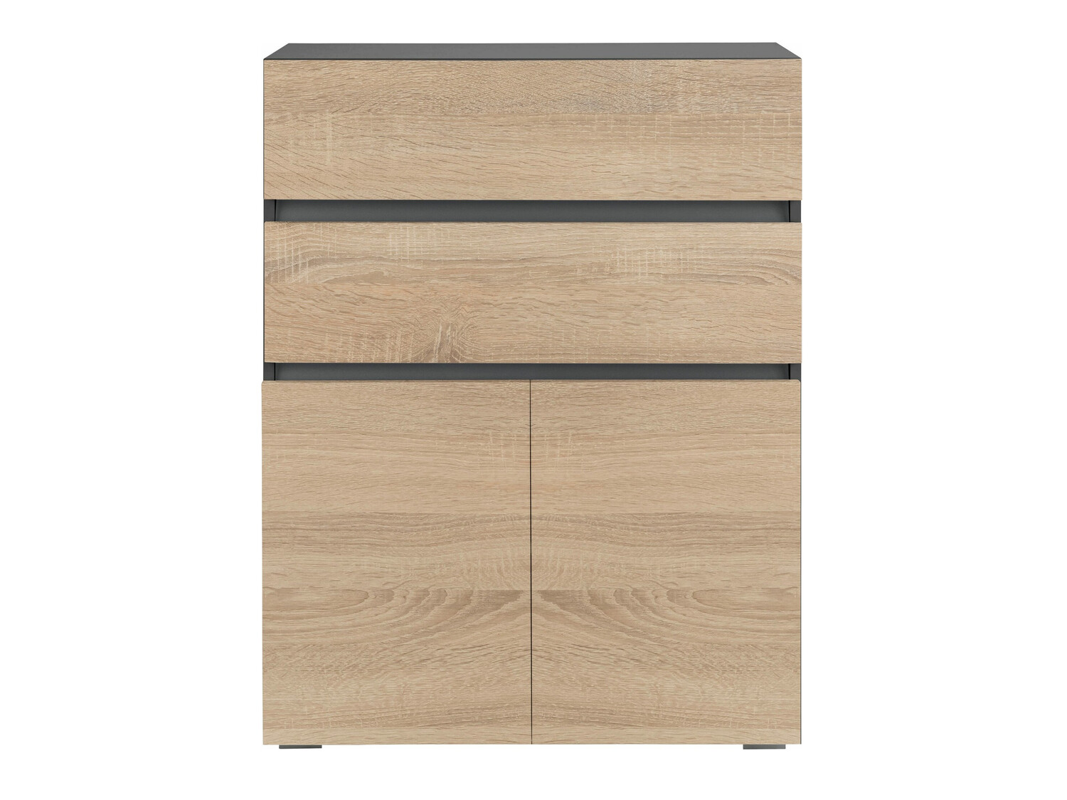 Armario de pie para baño Soncamu 101 (Antracita + Roble)