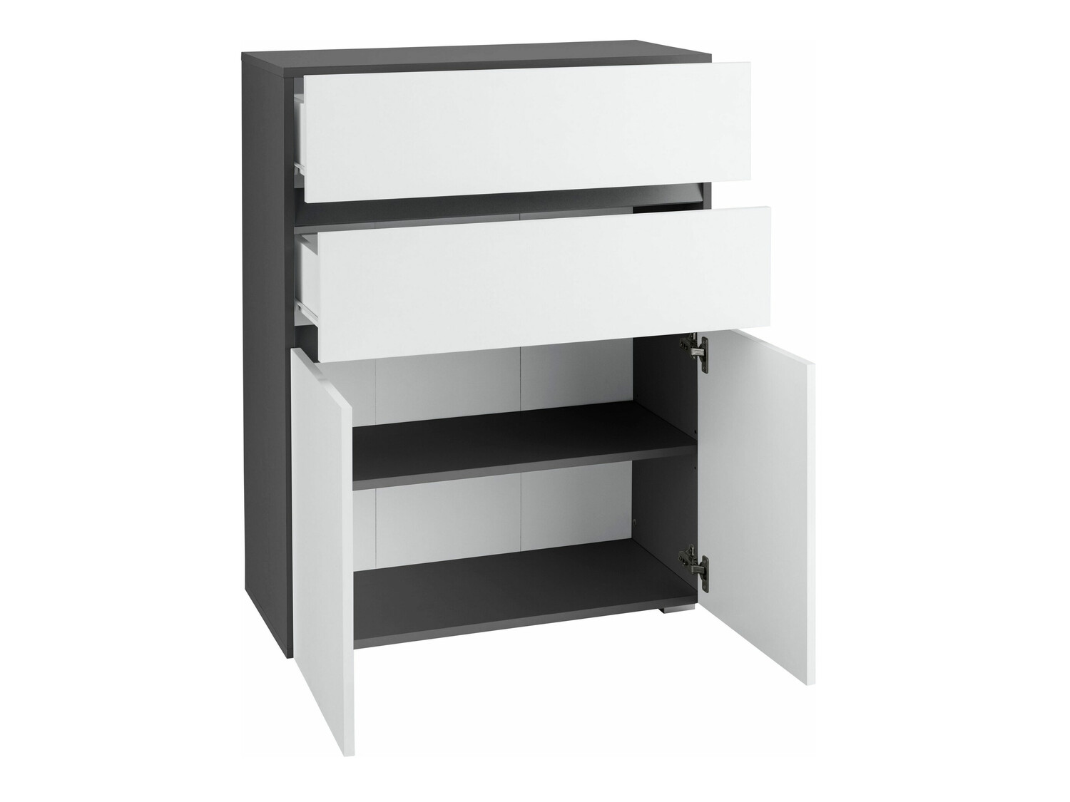 Armario de pie para baño Soncamu 101 (Blanco + Antracita)