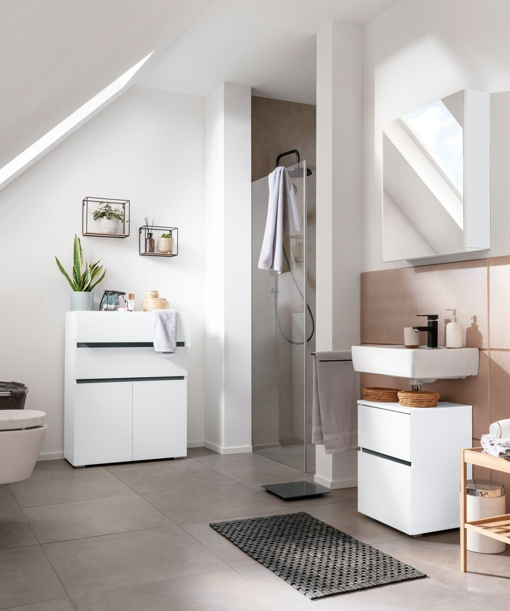 Mueble para baño con espejo Soncamu 105 (Blanco)