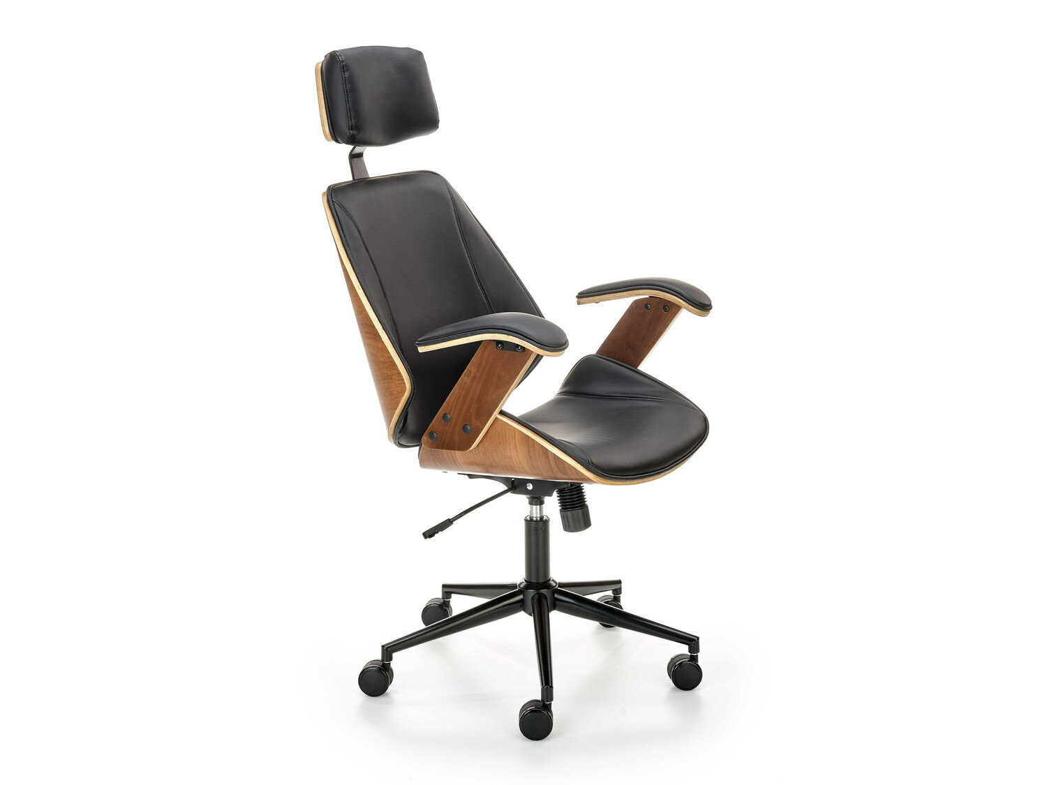 Silla de oficina Houston 1490 (Negro + Nuez)